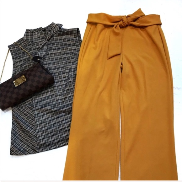 🌻20% OFF HONEY MUSTARD WIDE LEG PULL-ON PANT - Picture 3 of 7